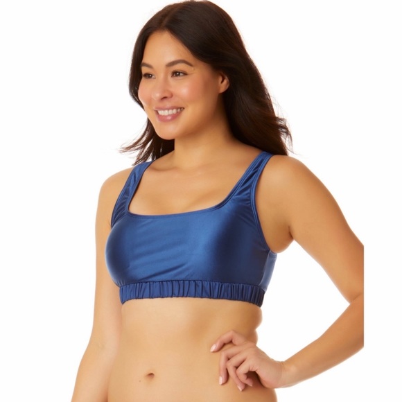 No Boundaries Juniors Lure Tipped Push Up Top Sz m (7-9) Storm Blue NWT - Picture 2 of 11